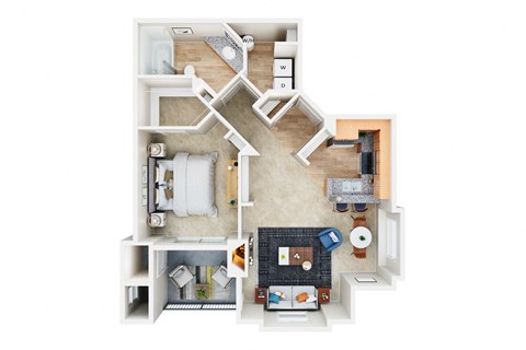 a floor plan of a house with a bedroom and a living room